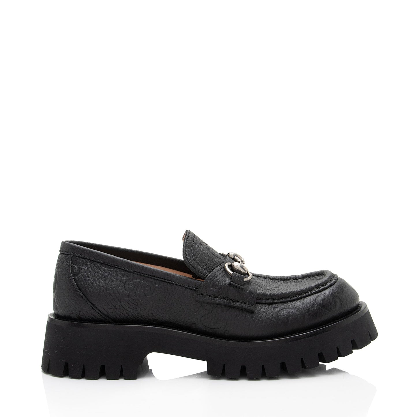 Gucci Jumbo GG Leather Horsebit Lug Sole Loafers - Size 7 / 37 (SHF-YQXZhe)