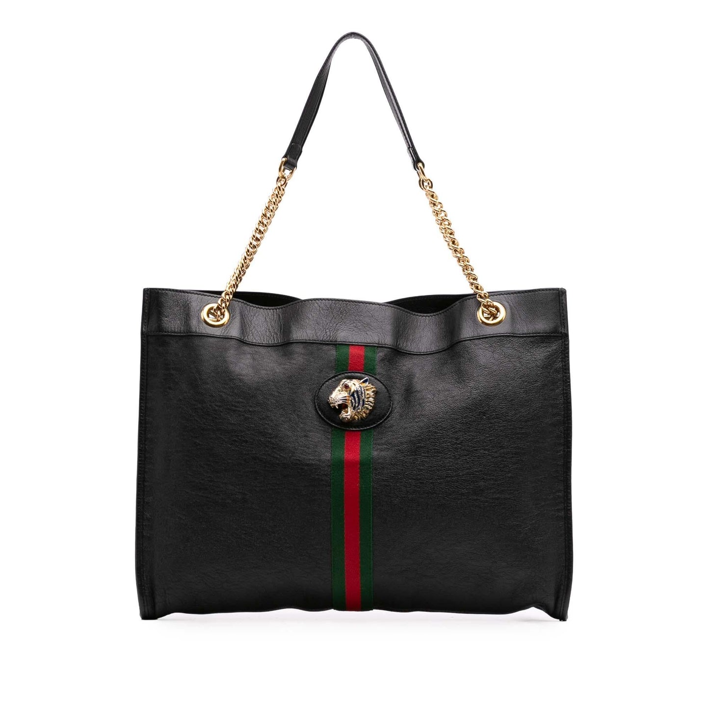 Gucci Large Web Leather Rajah Tote