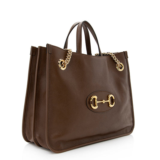 Gucci Leather Horsebit 1955 Medium Tote (SHF-19180)