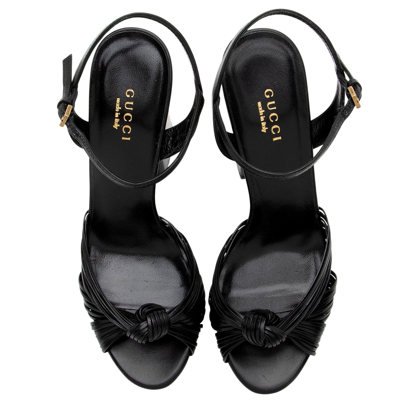 Gucci Leather Allie Knotted Platform Sandals - Size 6.5 / 36.5
