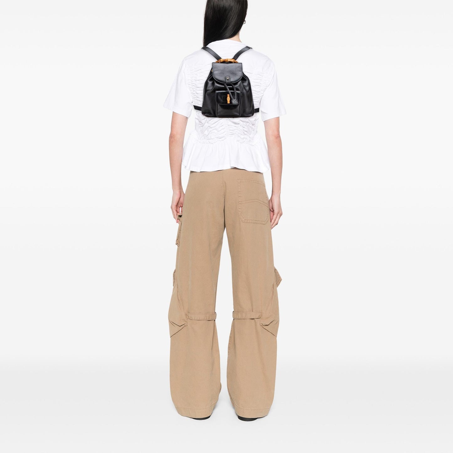 Gucci Leather Bamboo Backpack