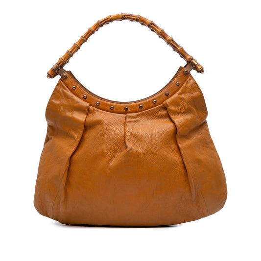 Gucci Leather Bamboo Studded Hobo