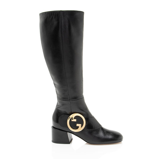 Gucci Leather Blondie Knee High Boots - Size 7 / 37