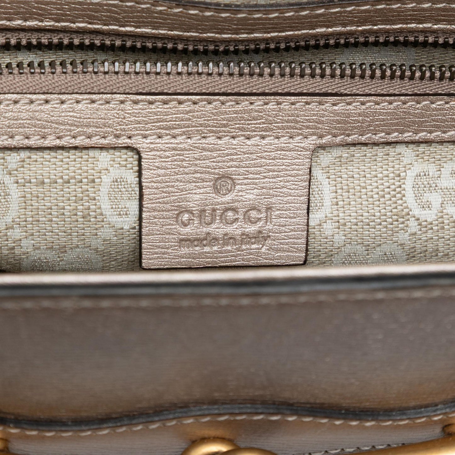Gucci Leather Bright Bit Satchel