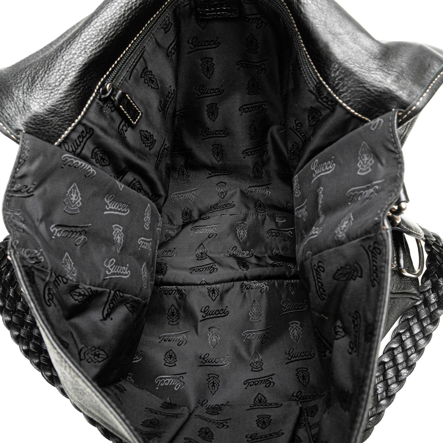 Gucci Leather Crest Chain Messenger Bag (SHG-FgBsnS)