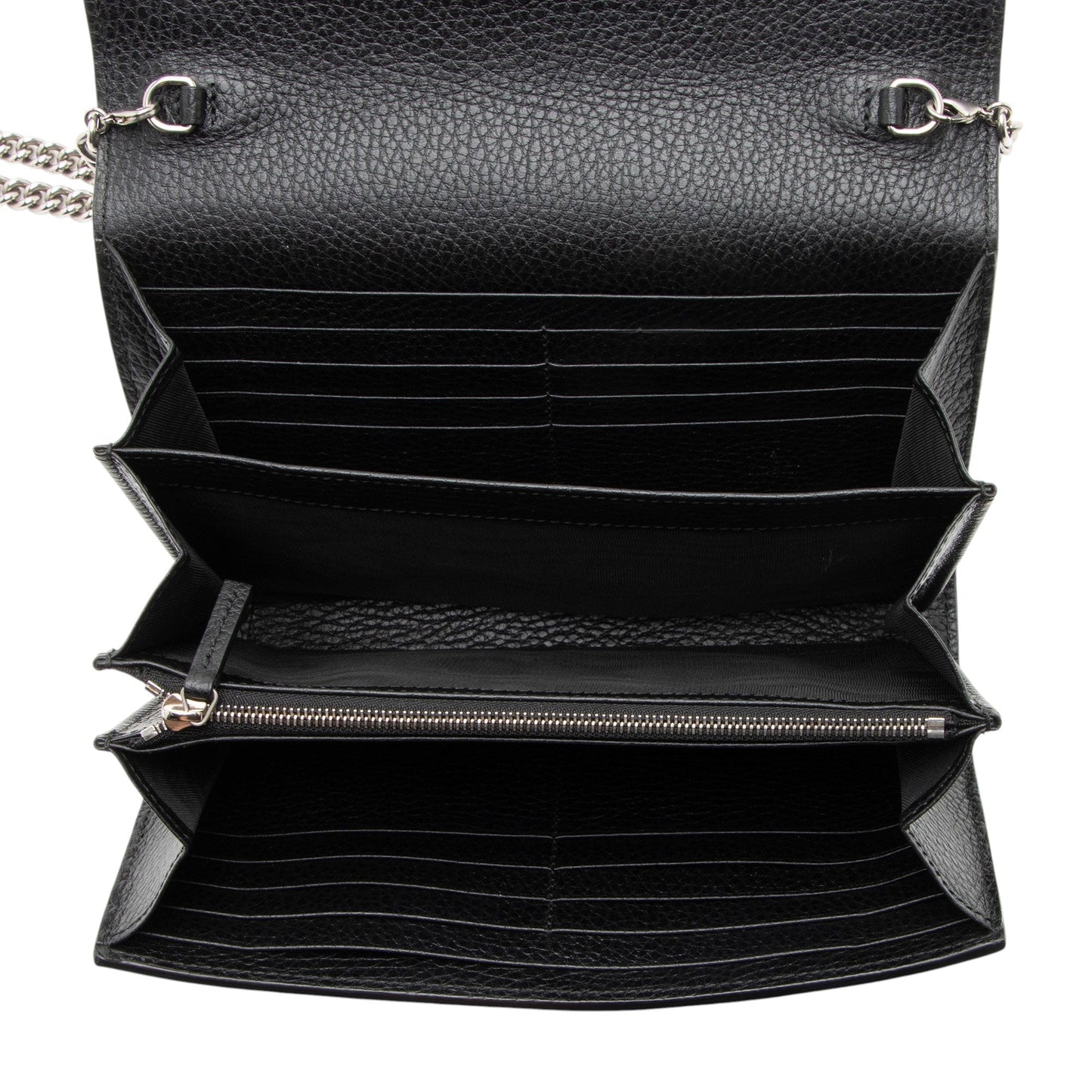 Gucci Leather Crystal Dionysus Chain Wallet