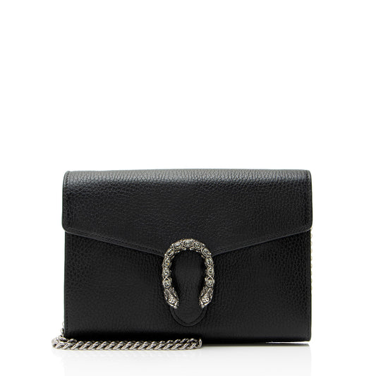 Gucci Leather Crystal Dionysus Chain Wallet