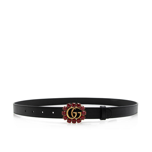 Gucci Leather Crystal GG Belt - Size 38 / 95 (SHF-21579)