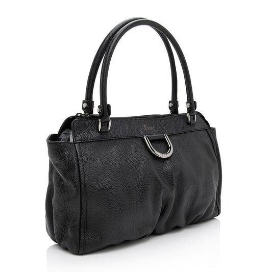 Luxury Gucci Leather D-Gold Tote (SHF-SmTGg0)