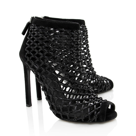 Gucci Leather Eline Cage Booties - Size 6.5 / 36.5 (SHF-18763)