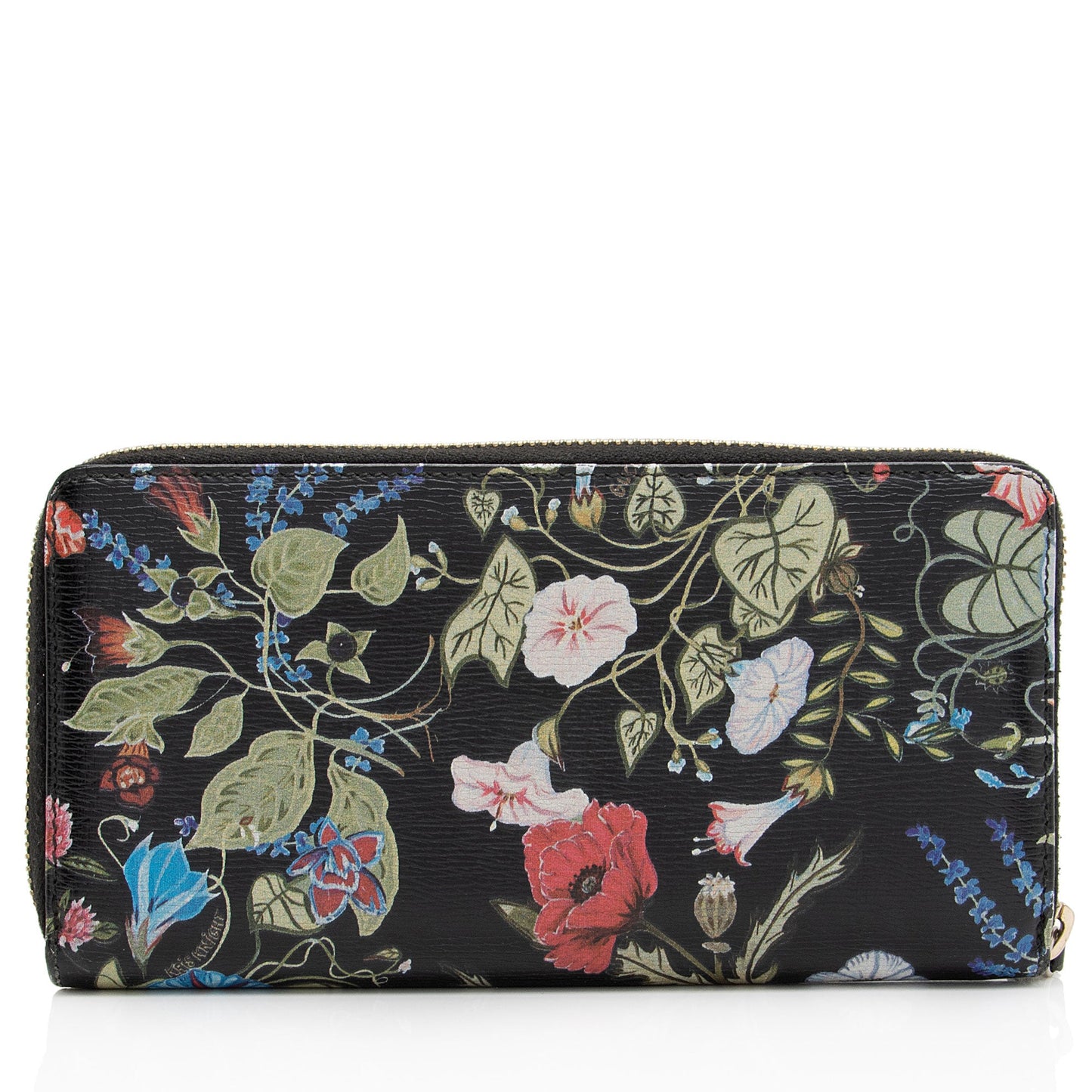 Gucci Leather Flora Knight Zip Around Wallet (SHF-GfjDtC)
