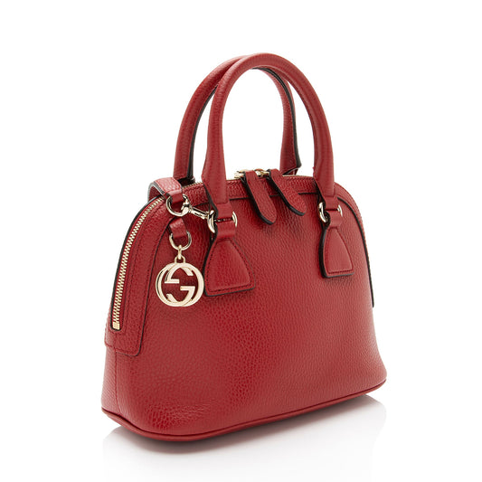 Gucci Leather GG Charm Dome Small Satchel