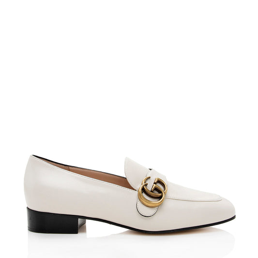 Gucci Leather GG Marmont Loafers - Size 7.5 / 37.5 (SHF-18375)
