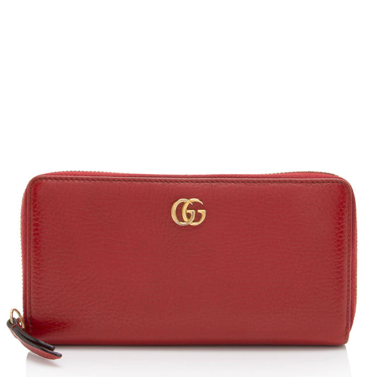 Gucci Leather GG Marmont Zip Around Wallet (SHF-opdCxE)