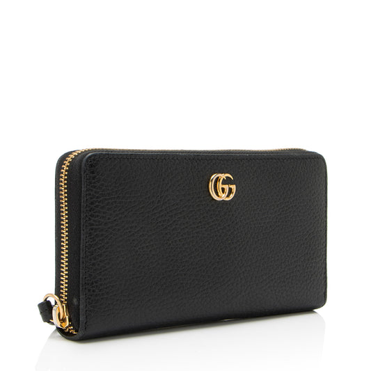 Gucci Leather GG Marmont Zip Around Wallet