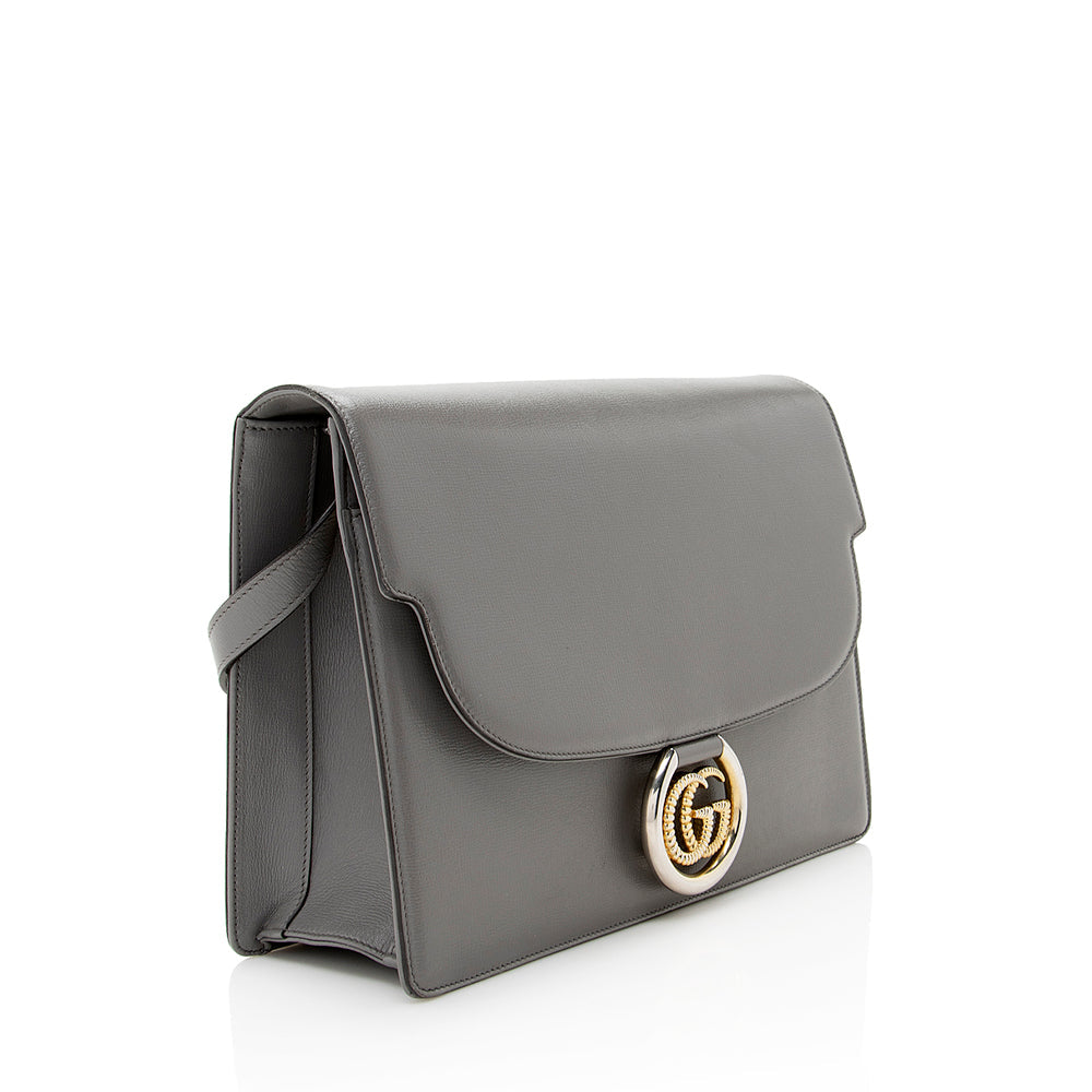Gucci Leather GG Ring Medium Shoulder Bag - FINAL SALE (SHF-19440)