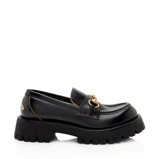 Gucci Leather Horsebit Lug Sole Loafers - Size 7 / 37 (SHF-OX7xlG)