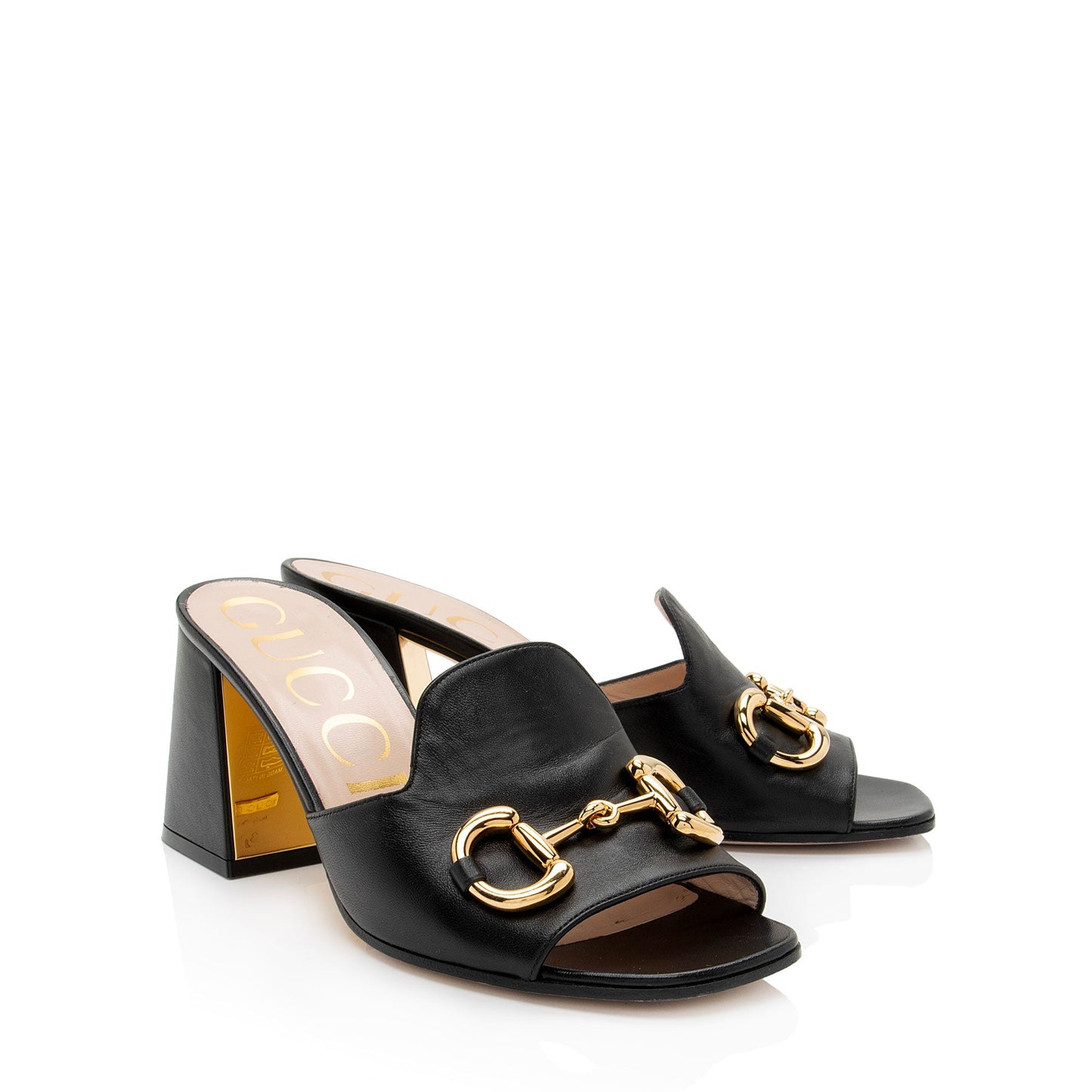 Gucci Leather Horsebit Slide Sandals - Size 7.5 / 37.5