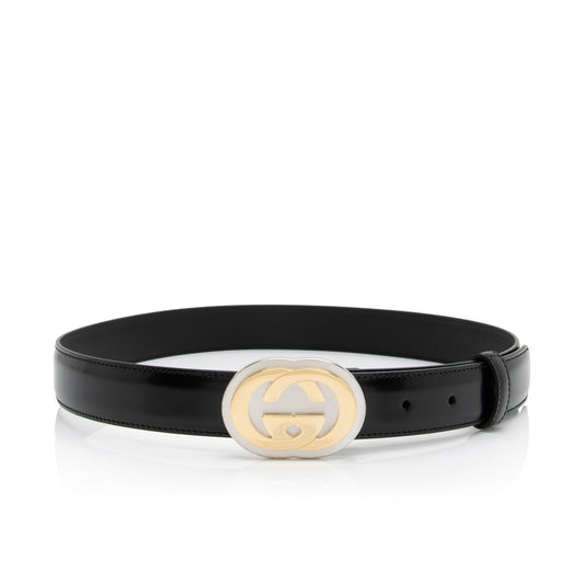 Gucci Leather Interlocking G Belt - Size 32 / 80 (SHF-23273)