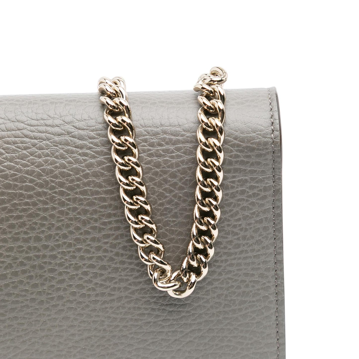 Gucci Leather Interlocking G Dollar Wallet on Chain