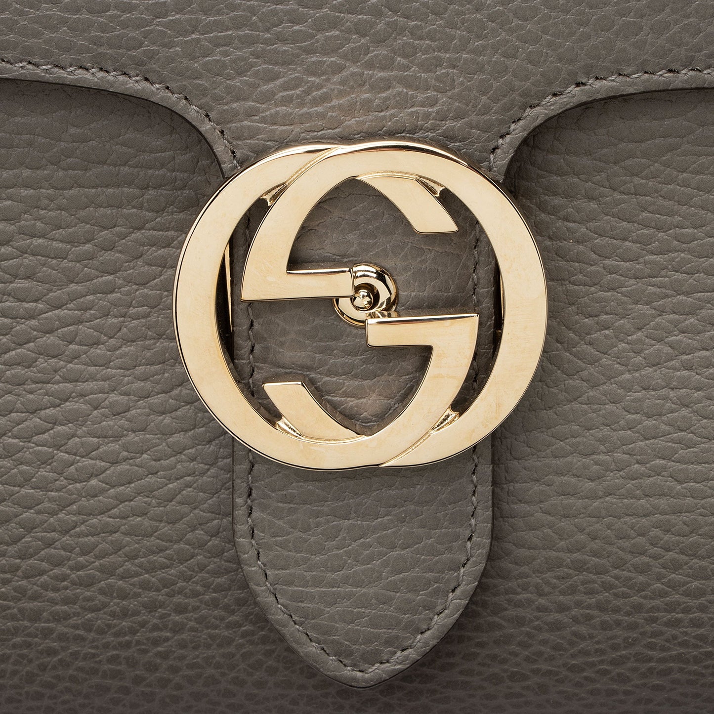 Gucci Leather Interlocking G Medium Top Handle