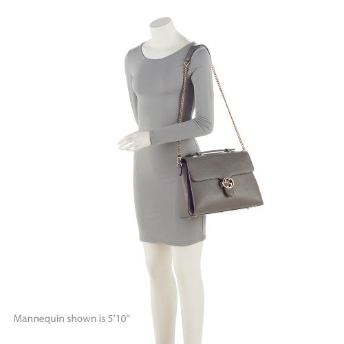 Gucci Leather Interlocking G Medium Top Handle