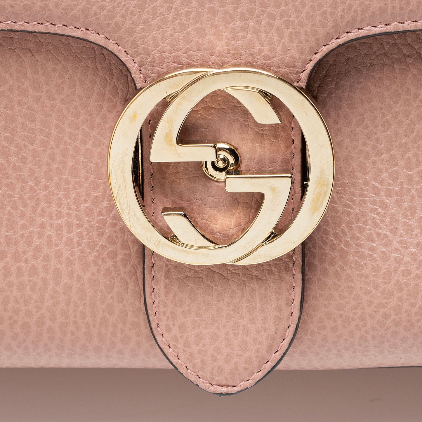 Gucci Leather Interlocking G Small Top Handle