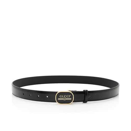 Gucci Leather Enamel Logo Belt - Size 38 / 95 (SHF-mDnVzm)