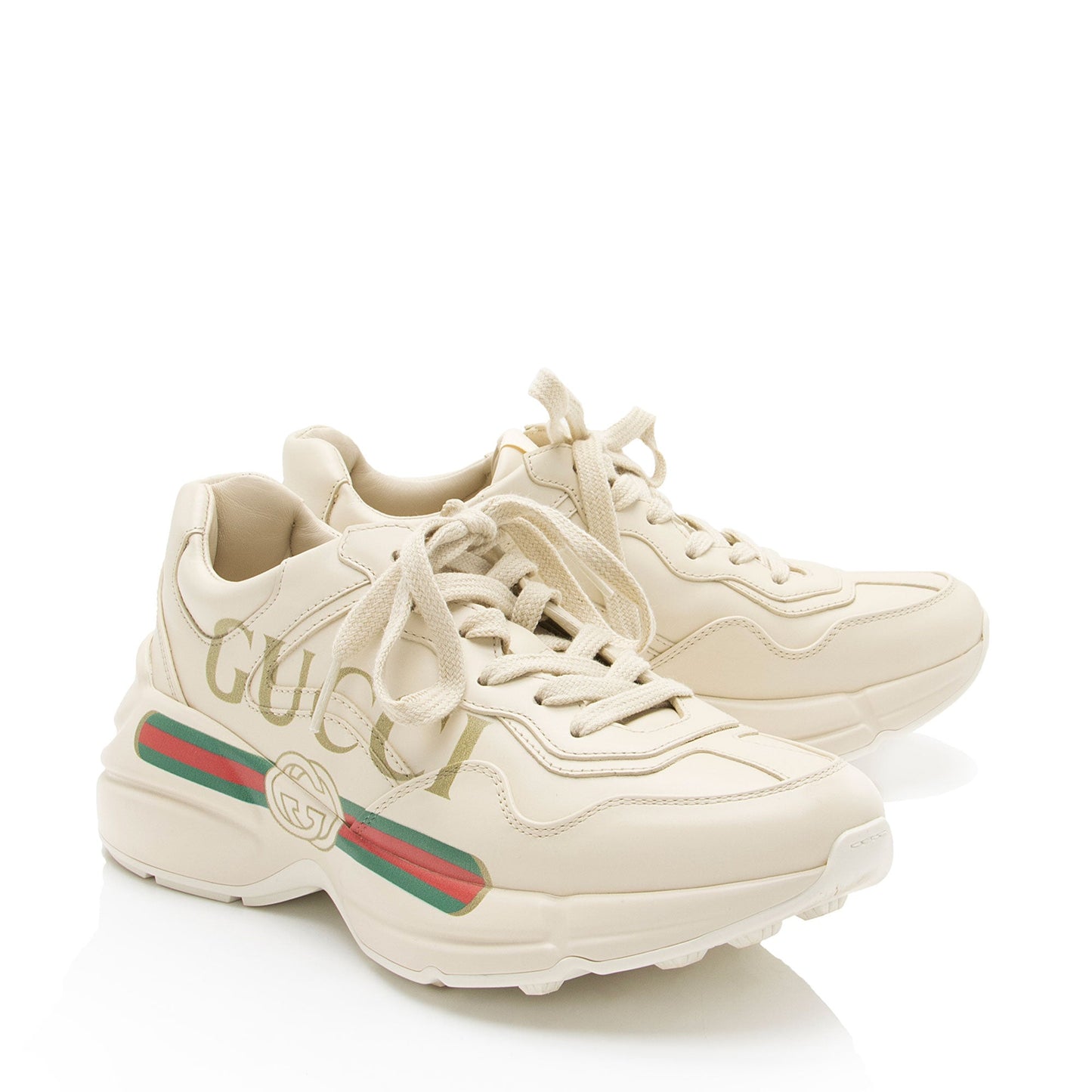 Gucci Leather Logo Rhyton Sneakers - Size 6 / 36 (SHF-5yPELc)