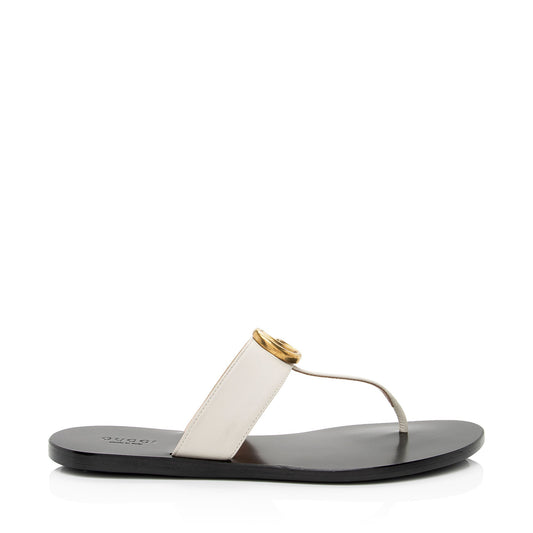 Gucci Leather Marmont T-Strap Sandals - Size 7.5 / 37.5 (SHF-aHZ3M9)