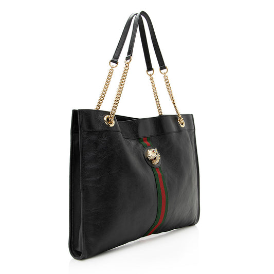 Gucci Leather Rajah Large Tote (SHF-19743)