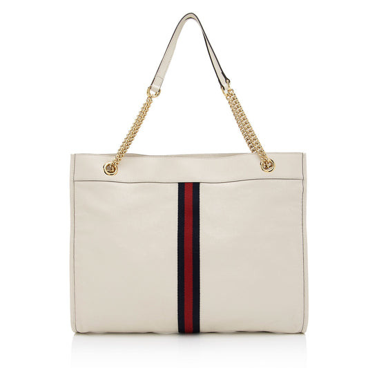 Luxury Gucci Leather Rajah Large Tote (SHF-cFWNwM)