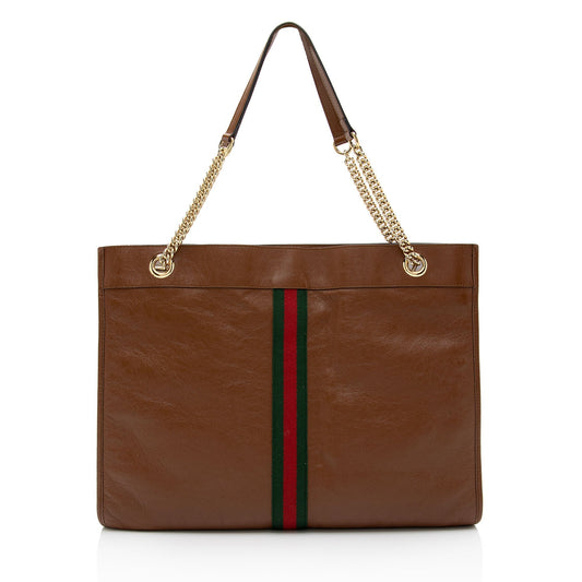 Luxury Gucci Leather Rajah Large Tote (SHF-lHzySL)