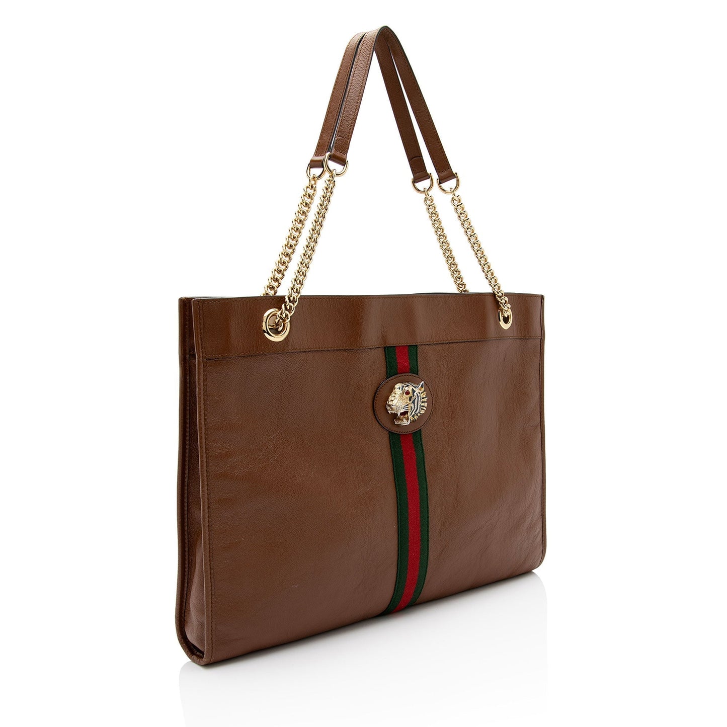 Luxury Gucci Leather Rajah Large Tote (SHF-lHzySL)