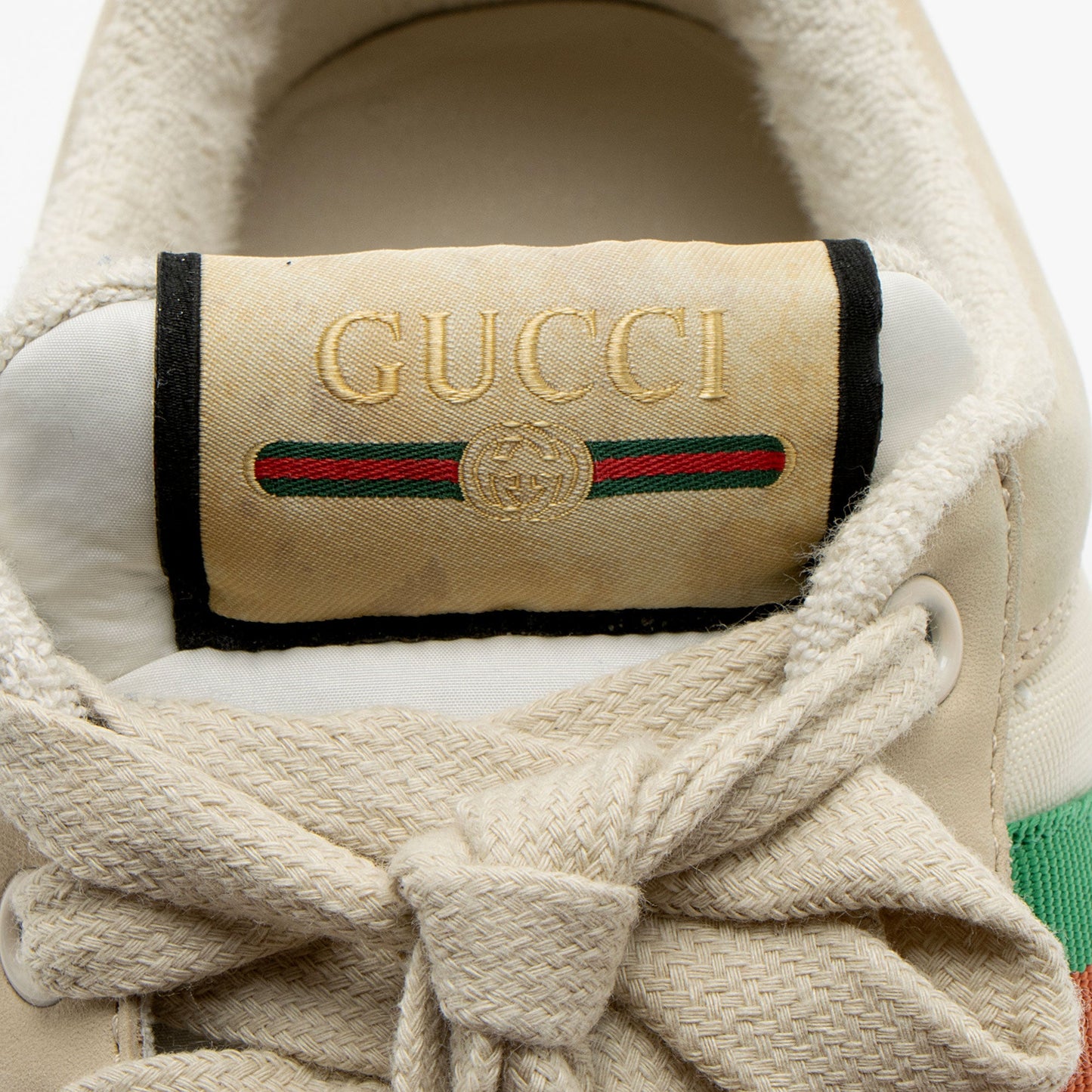 Gucci Leather Web Screener Sneakers - Size 8 / 38