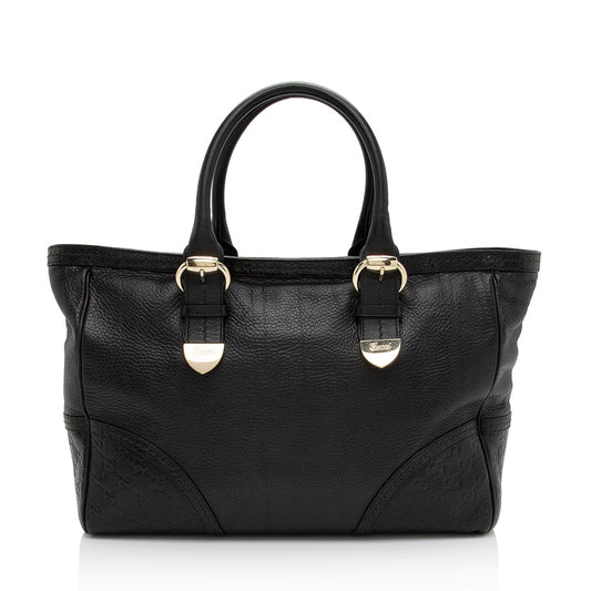 Luxury Gucci Leather Signoria Medium Tote (SHF-i1L2KK)