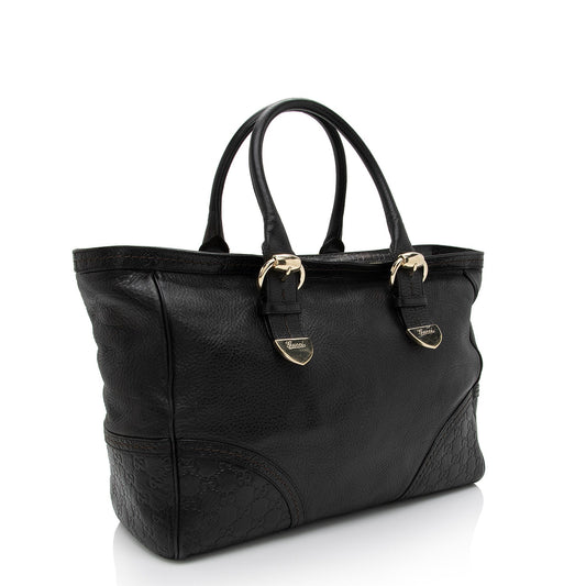 Luxury Gucci Leather Signoria Medium Tote (SHF-i1L2KK)