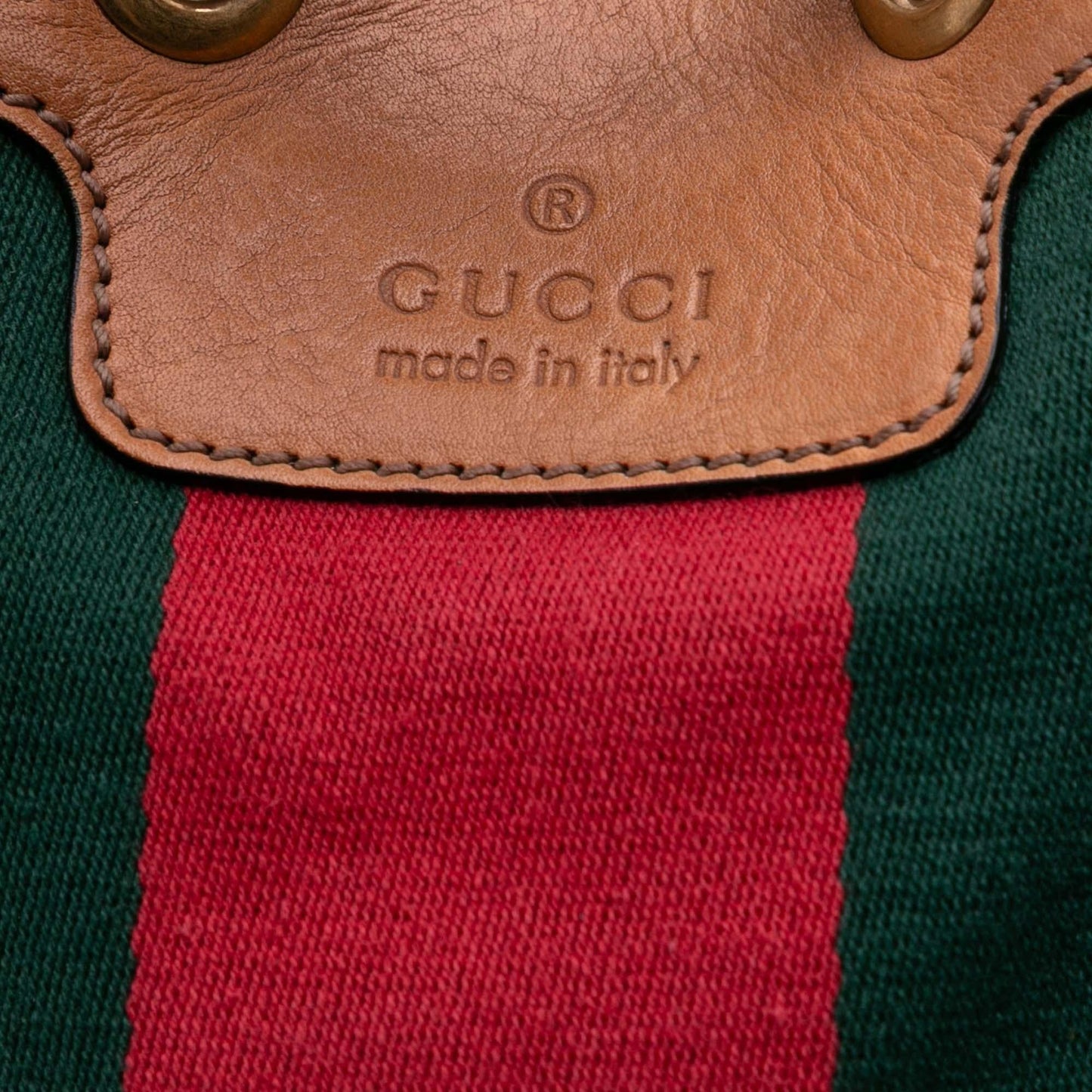 Gucci Leather Web Rania Drawstring Shoulder Bag