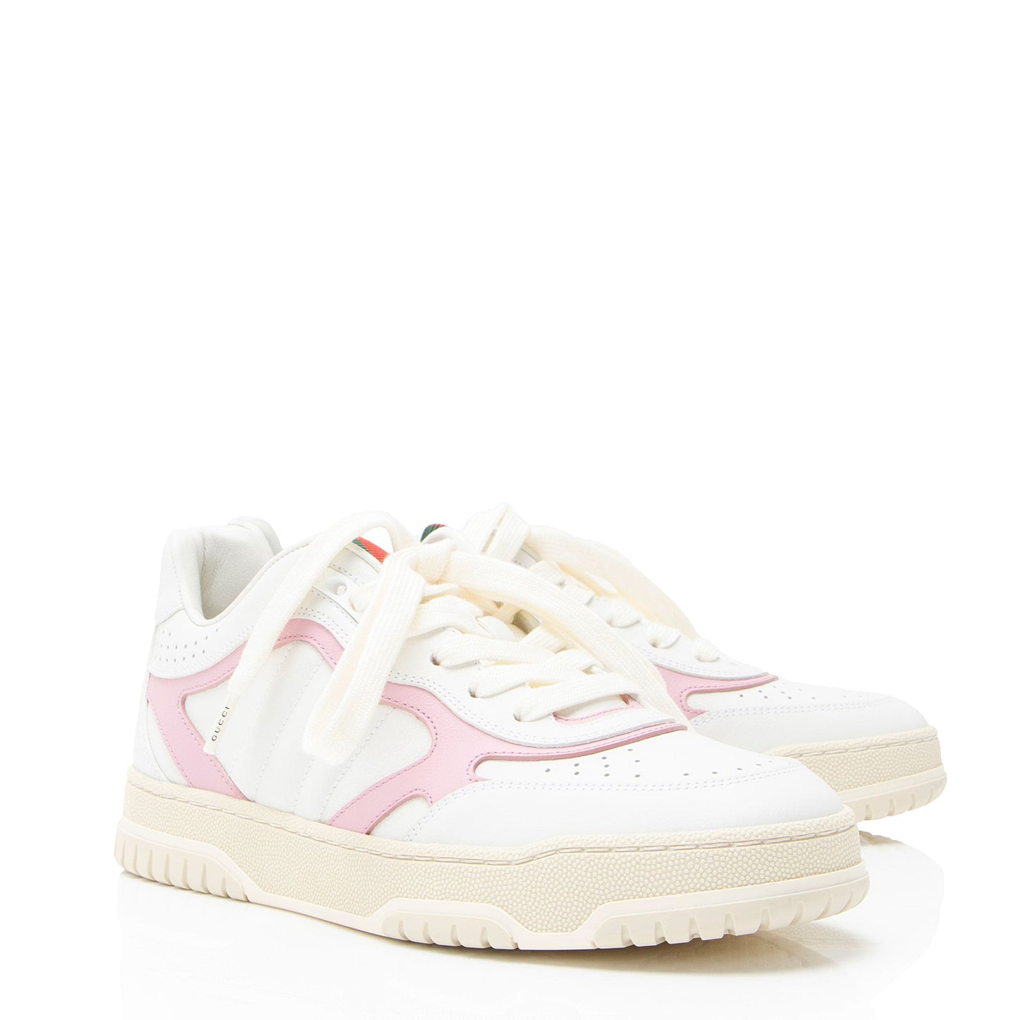 Gucci Leather Web Sneakers - Size 8.5 / 38.5