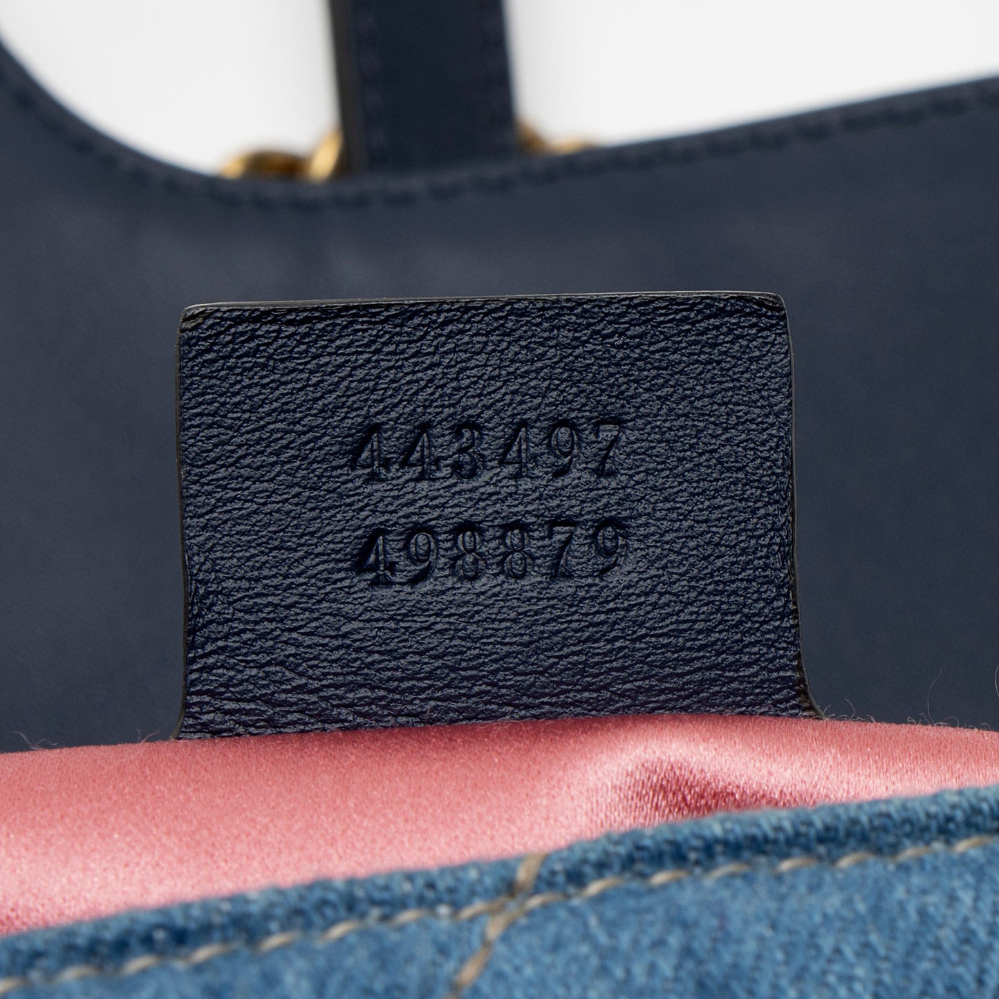 Gucci Matelasse Denim Pearl GG Marmont Medium Flap Bag