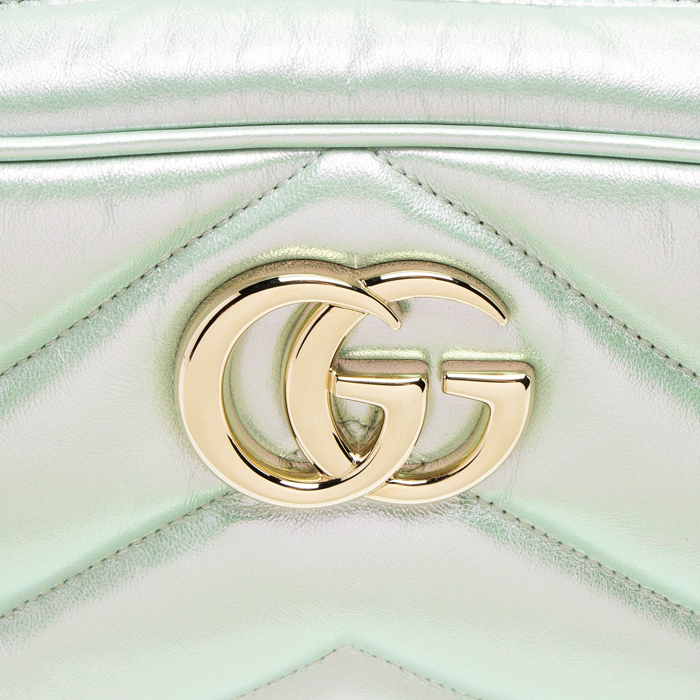 Gucci Iridescent Chevron Matelasse Leather GG Marmont Small Camera Bag