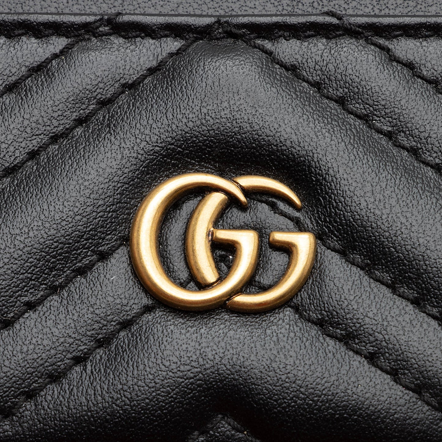 Gucci Matelasse Leather GG Marmont Card Case (SHF-22416)
