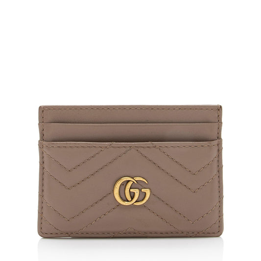 Gucci Matelasse Leather GG Marmont Card Case (SHF-oTHyTR)