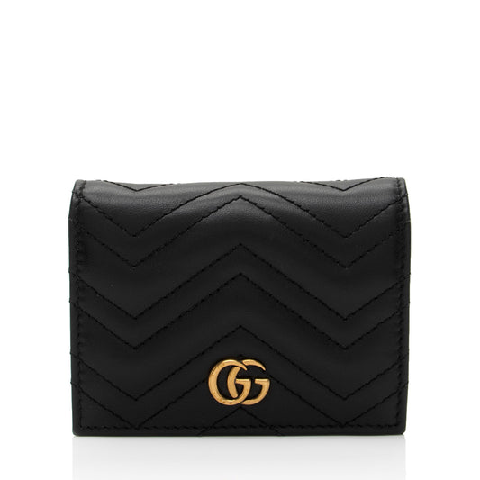 Gucci Matelasse Leather GG Marmont Card Case (SHF-AcctXE)