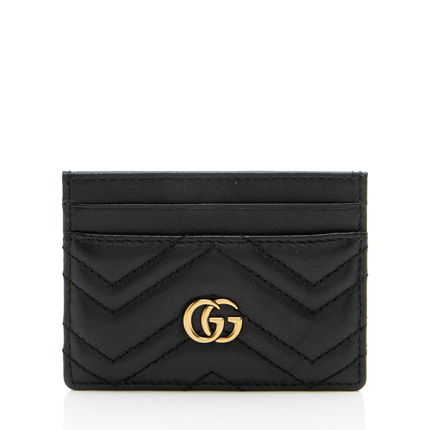 Gucci Matelasse Leather GG Marmont Card Case (SHF-OQEoh4)