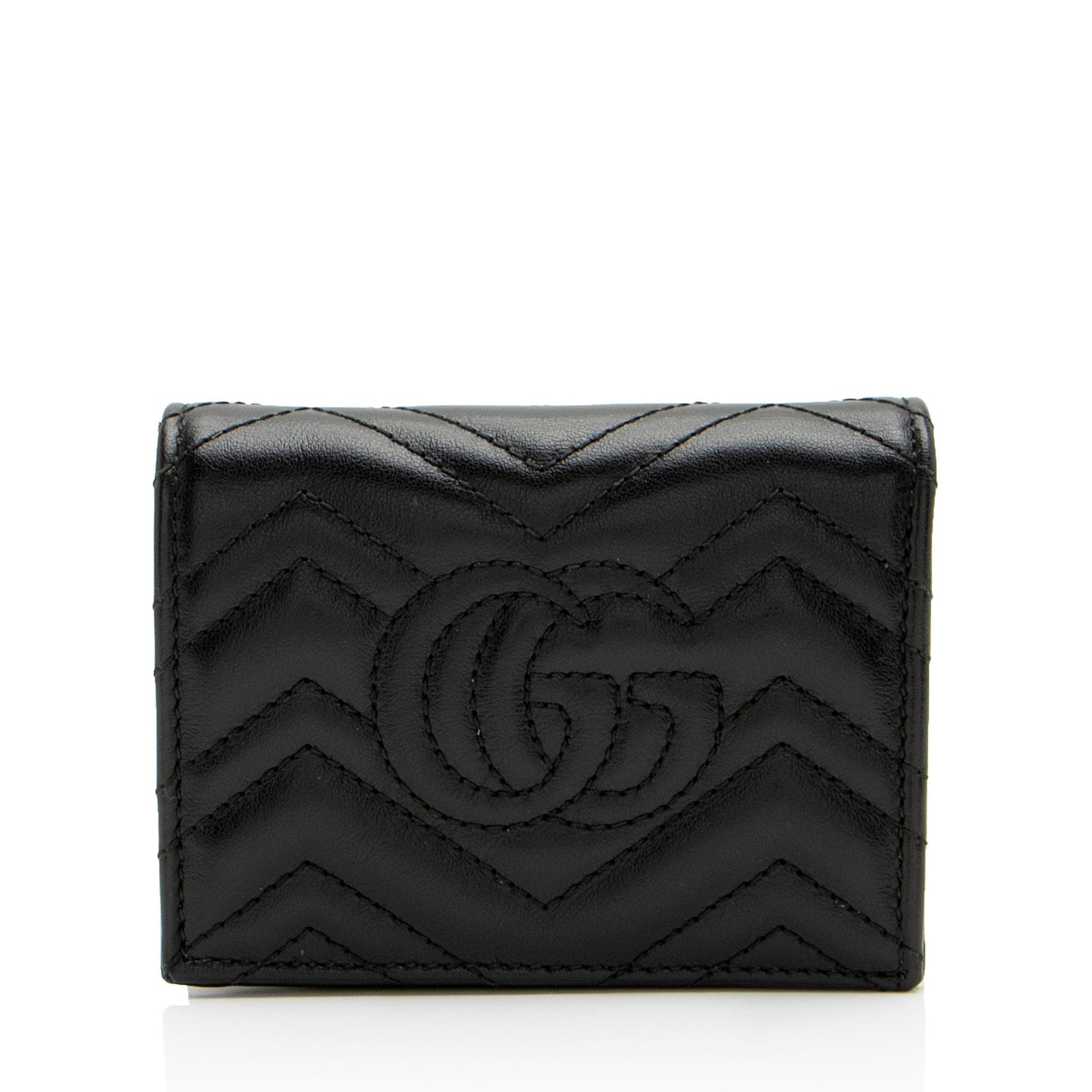 Gucci Matelasse Leather GG Marmont Card Wallet (SHF-vb1hJE)