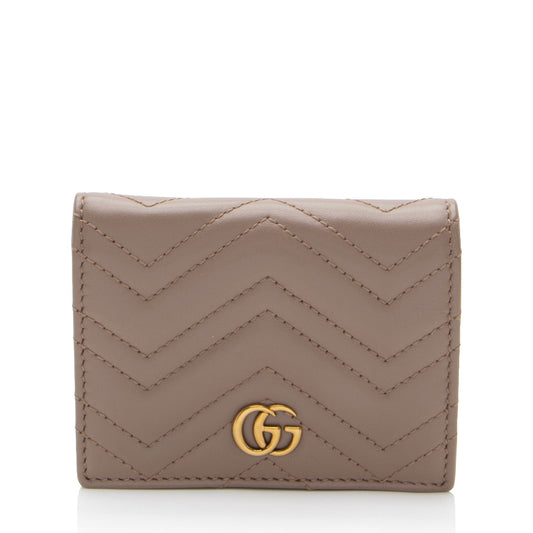Gucci Matelasse Leather GG Marmont Card Wallet