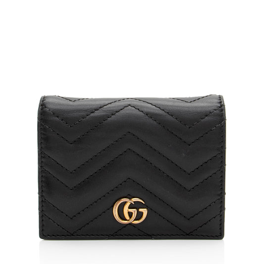 Gucci Matelasse Leather GG Marmont Card Wallet