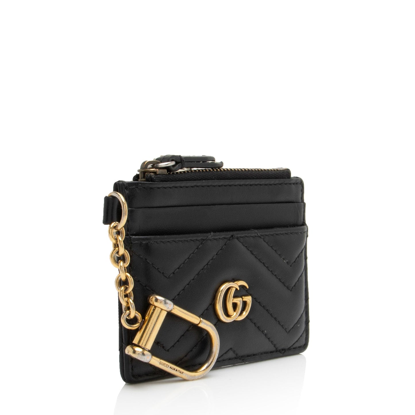 Gucci Matelasse Leather GG Marmont Keychain Card Holder