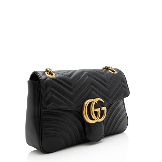 Gucci Matelasse Leather GG Marmont Medium Shoulder Bag (SHF-22884)